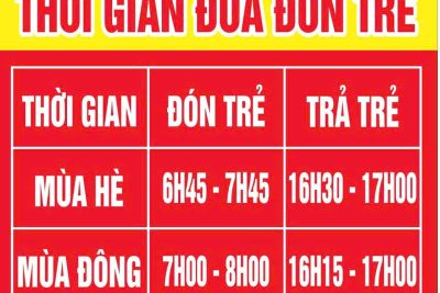 QUY ĐỊNH THỜI GIAN ĐƯA ĐÓN TRẺ
